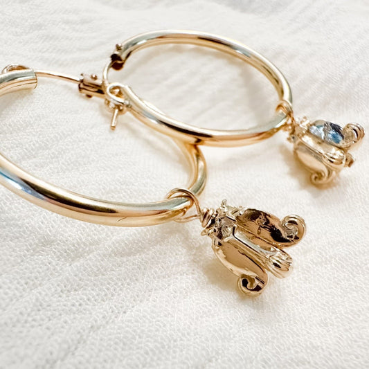 Hoʻomanaʻo Mau Crown Flower Hoop Earrings