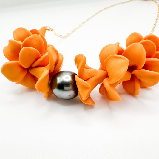 Keahi Lei Necklace with Tahitian Pearl