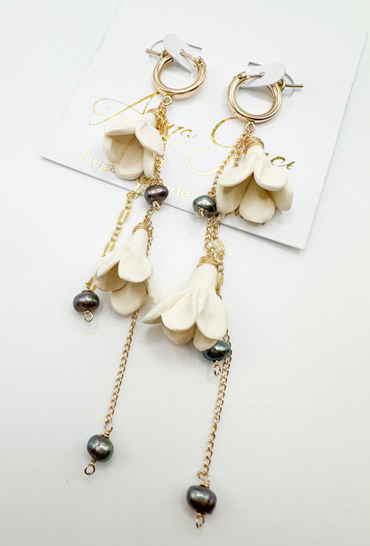 Keahi Naiah Drop Earring with Fresh Water Pearls