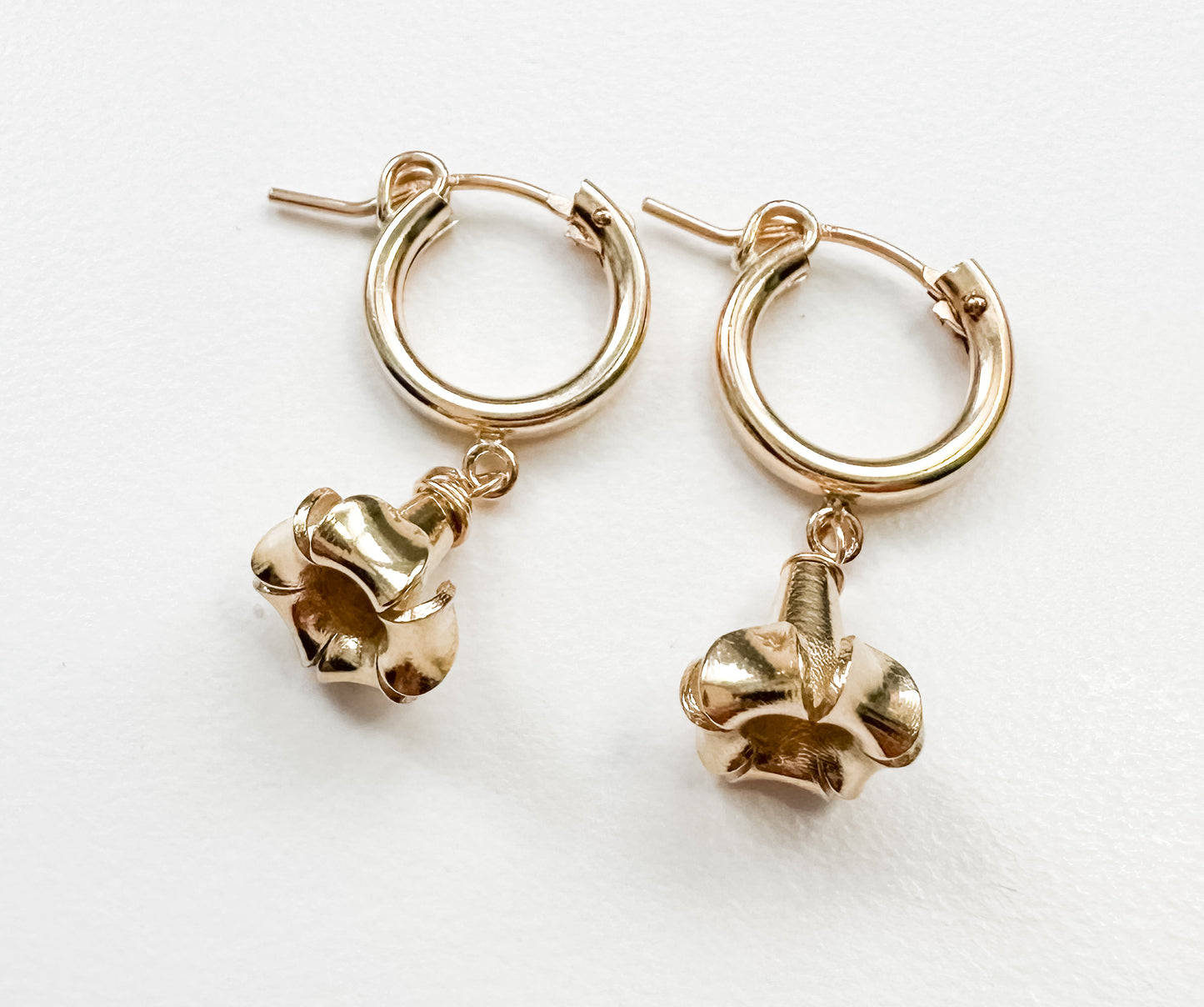 14K Gold Puakenikeni Hoop Earrings